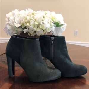 Stuart Weitzman Green Calf Hair Booties 6.5M